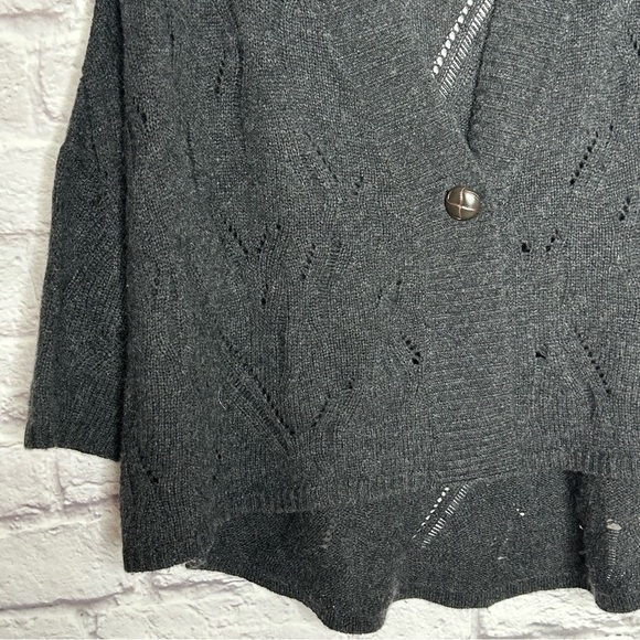 360 Cashmere Open Knit Cashmere Wool Blend Open Knit Button Down Cardigan - Picture 8 of 13